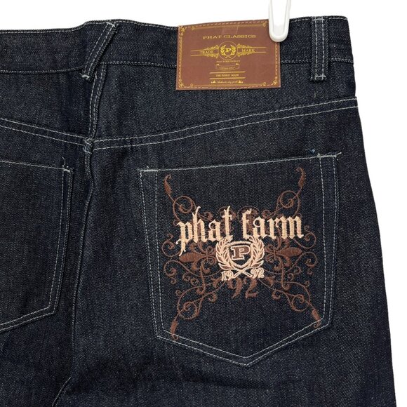 NWOT Phat Classic Men’s Navy Denim Jeans Size 38x34 (W38xL32) Straight Leg - Picture 7 of 10
